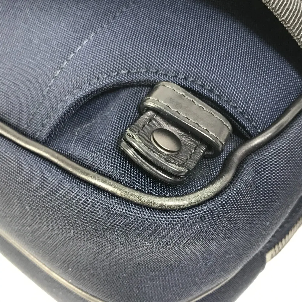 BOTTEGAVENETA Sling bag Leather / canvas Navy Cross Sling Bag INTRECCIATO mens Used Authentic