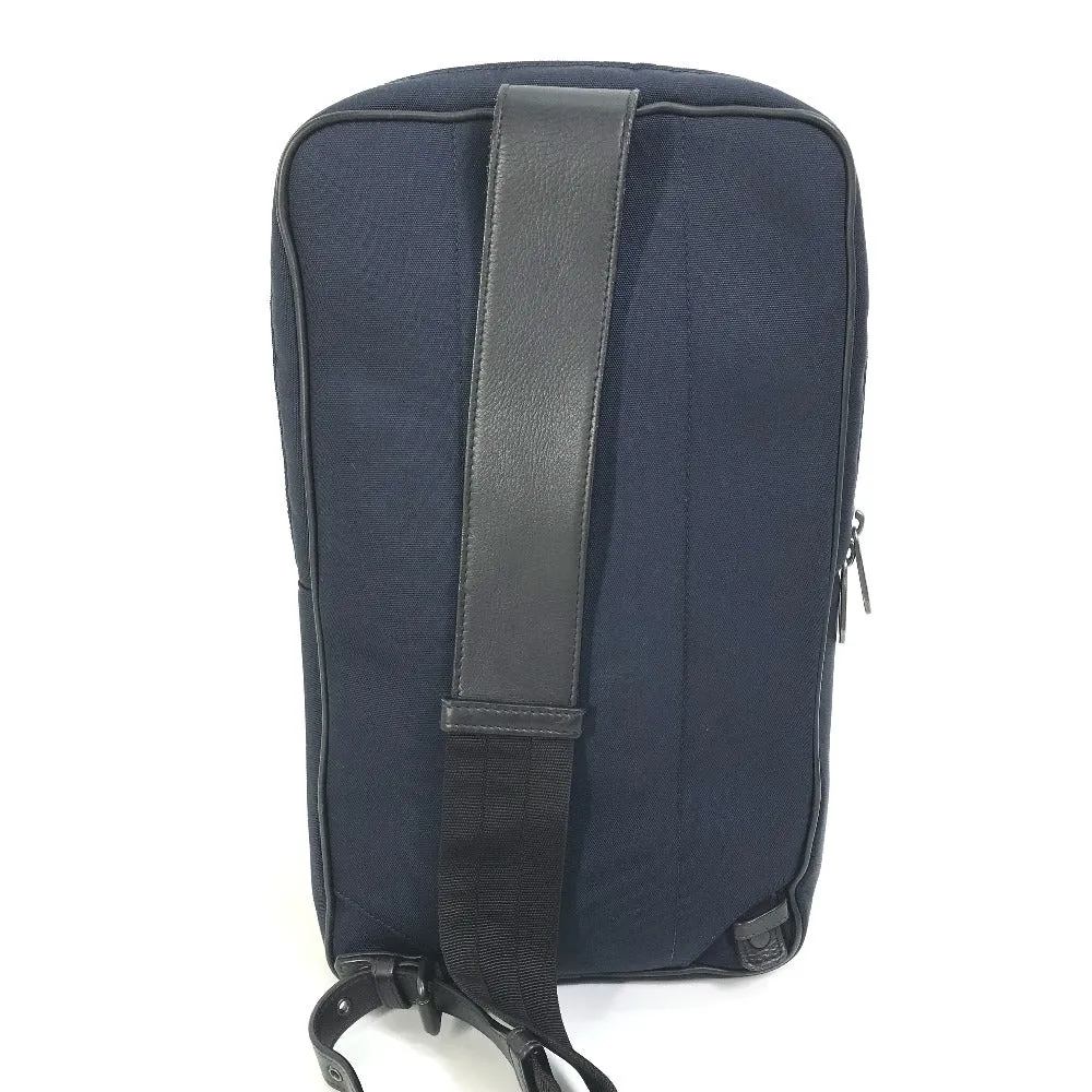 BOTTEGAVENETA Sling bag Leather / canvas Navy Cross Sling Bag INTRECCIATO mens Used Authentic