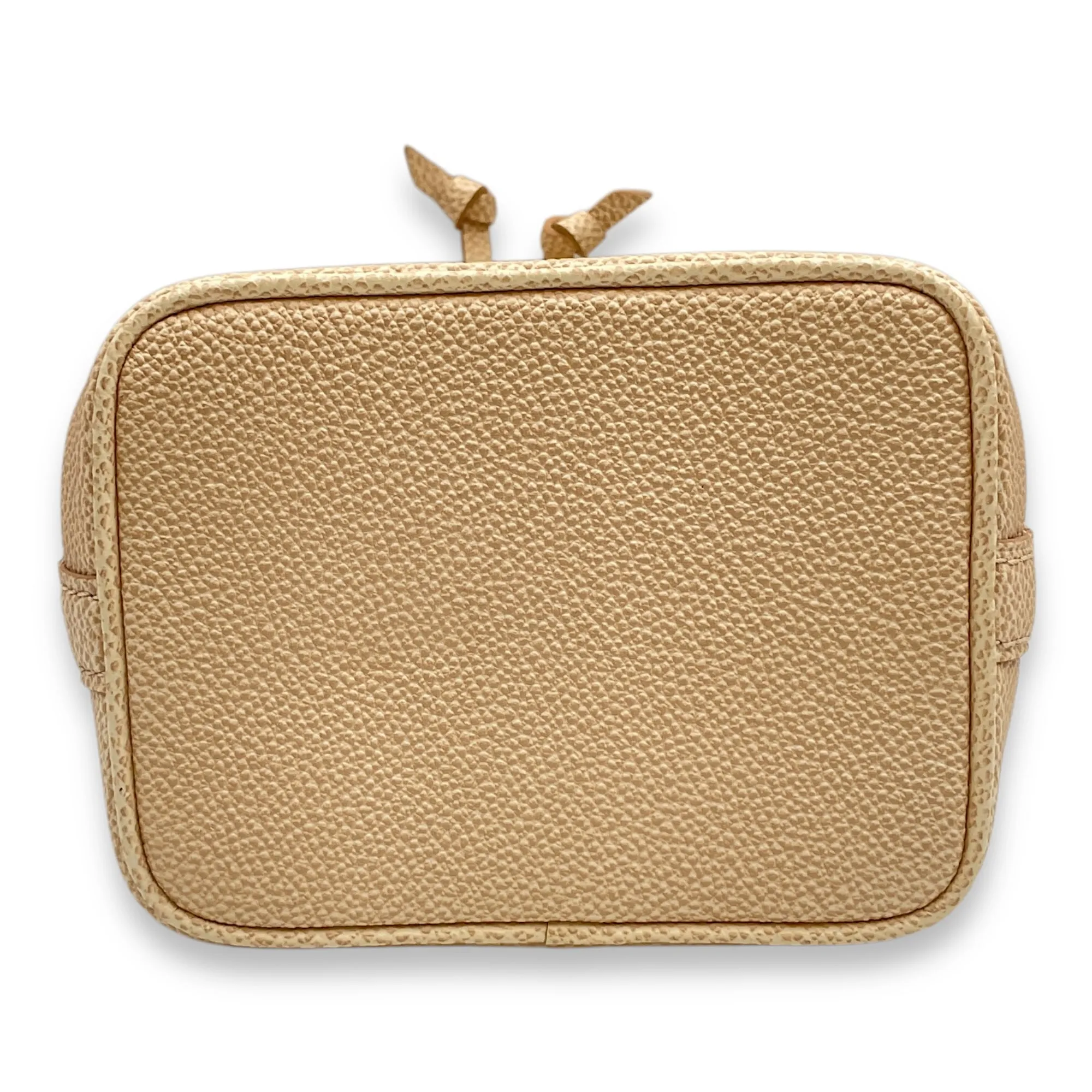 Bucket 13cm Beige Crossbody Bag in Coated Canvas, Gold hardware