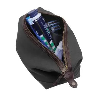 Canvas & Leather Travel Kit - Black