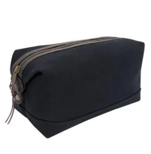 Canvas & Leather Travel Kit - Black