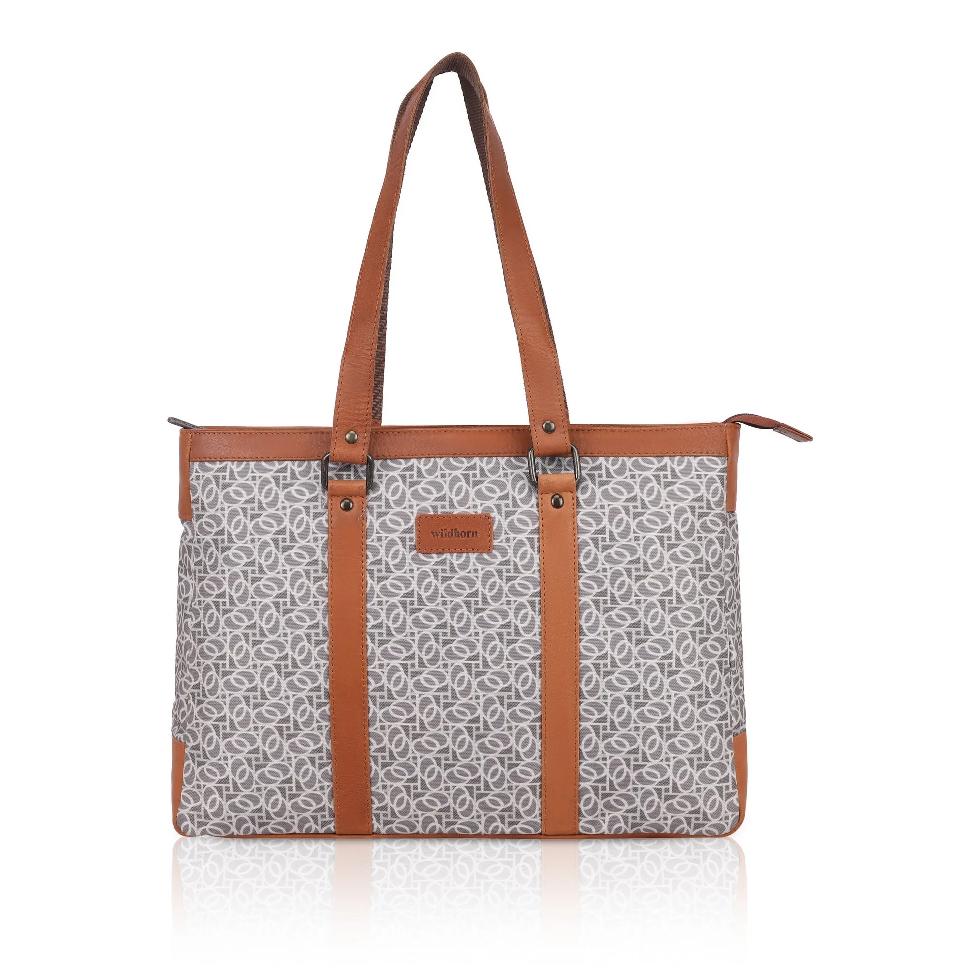 CAROLINA Laptop Tote Bag for Women I 15.6 inch Canvas Shoulder Bags for Laptop I Computer Messenger Purse I Handbag Office Briefcase Bag