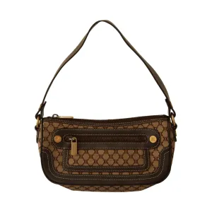 Celine Brown Logo Mini Shoulder Bag