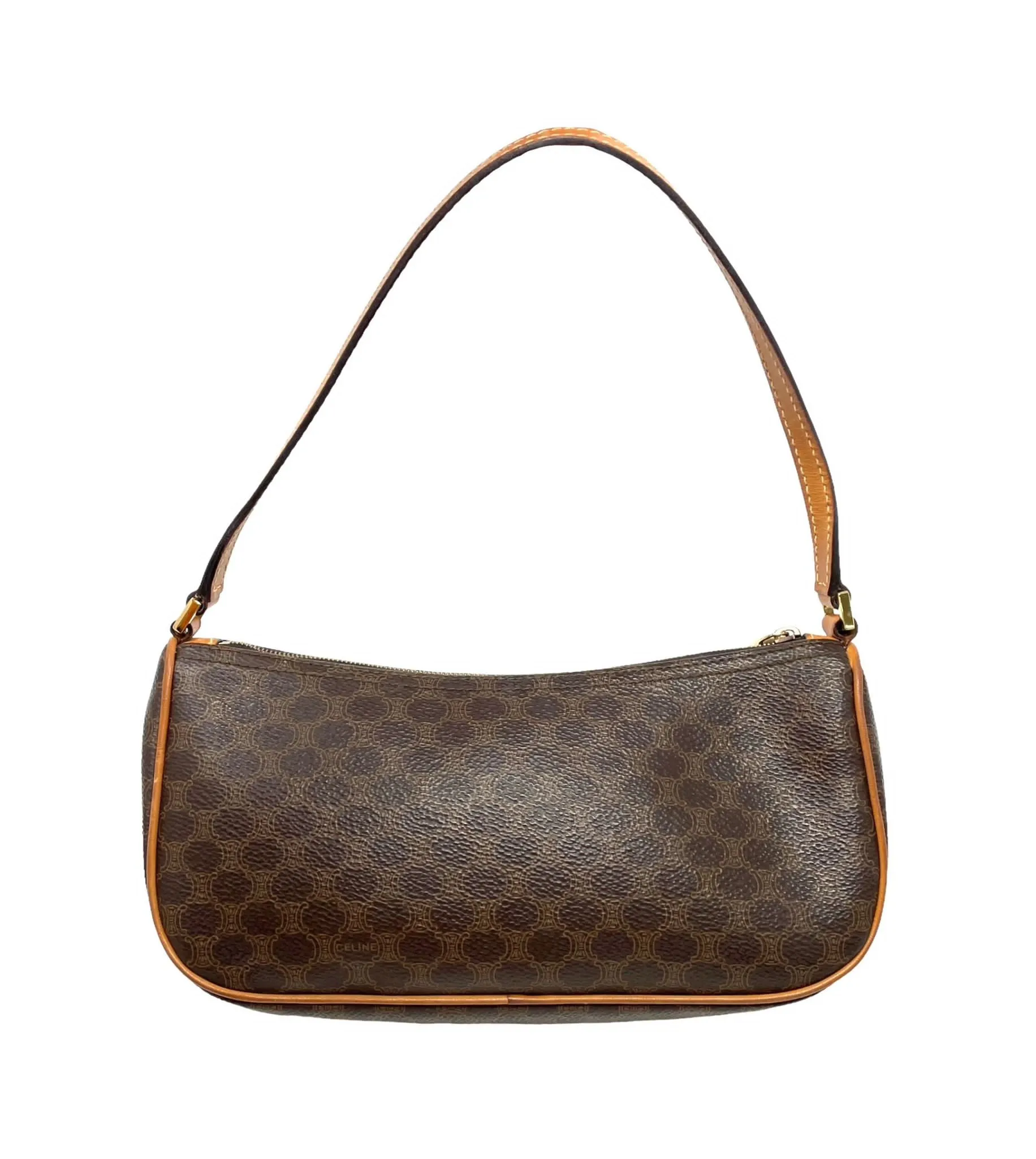 Celine Brown Logo Shoulder Bag
