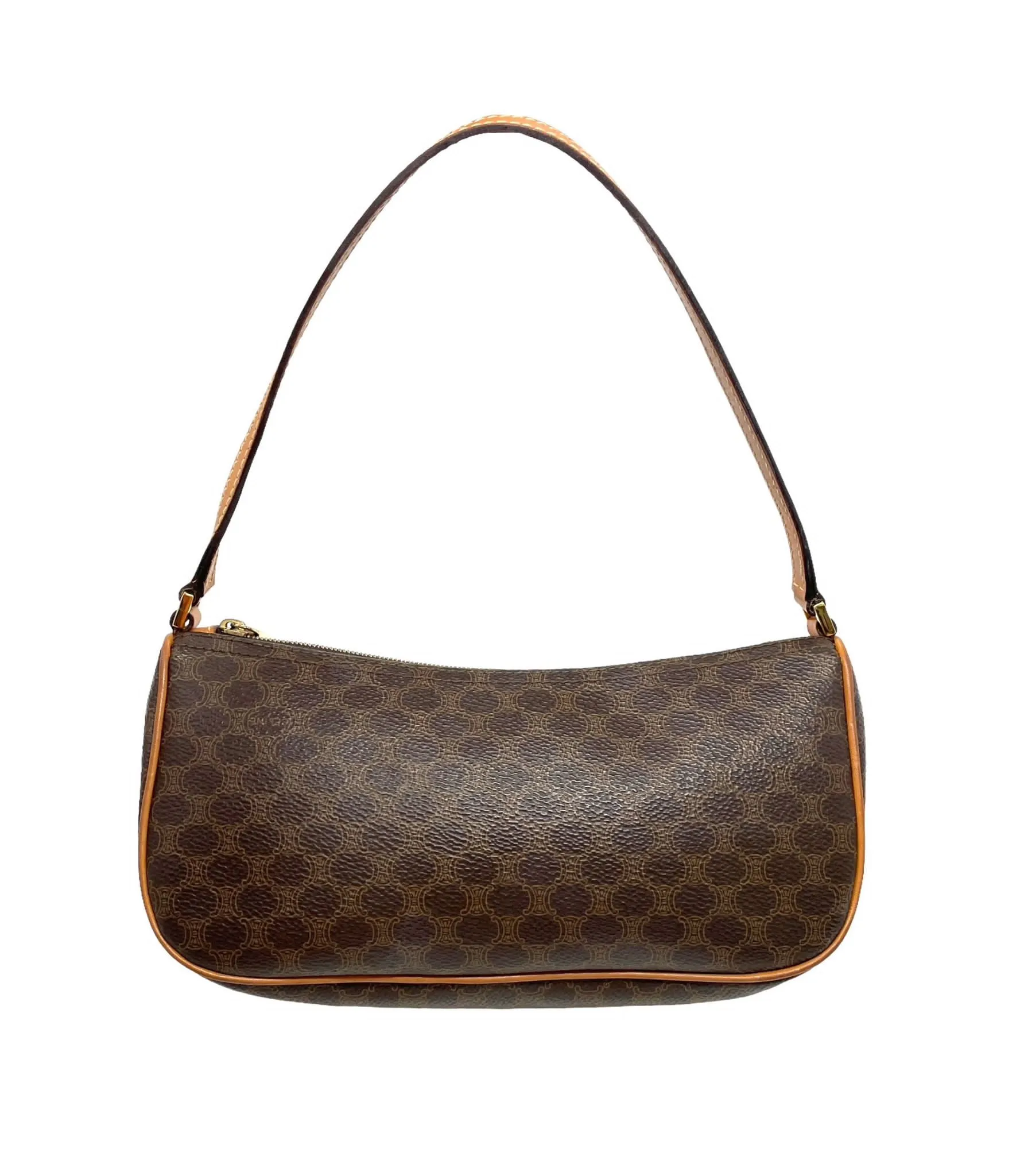 Celine Brown Logo Shoulder Bag