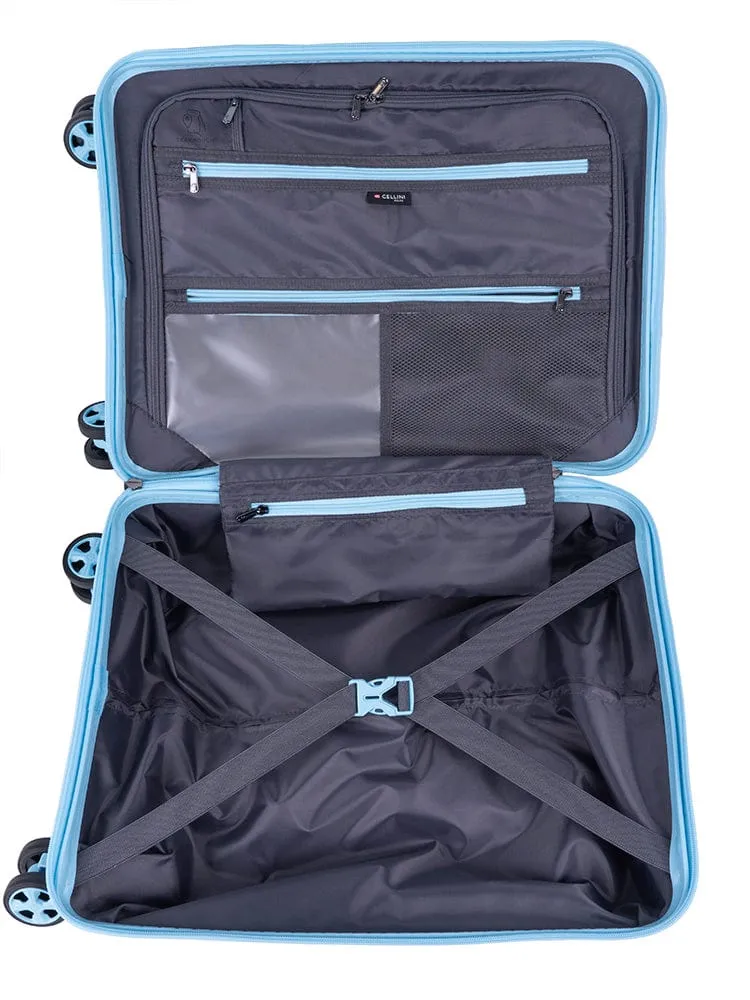 Cellini Bizlite Soft Front Trolley  Carry on Business Case Azure
