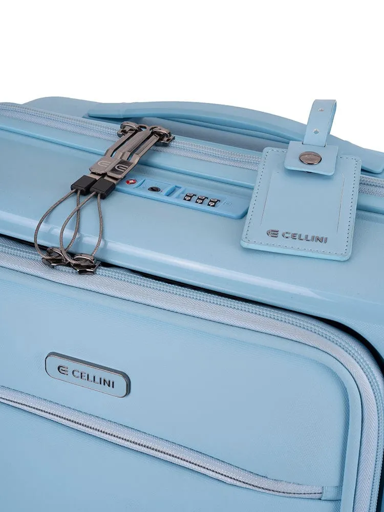 Cellini Bizlite Soft Front Trolley  Carry on Business Case Azure
