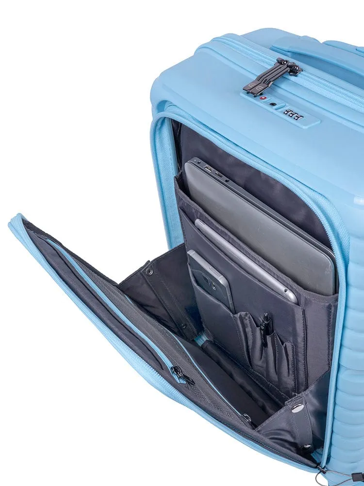 Cellini Bizlite Soft Front Trolley  Carry on Business Case Azure
