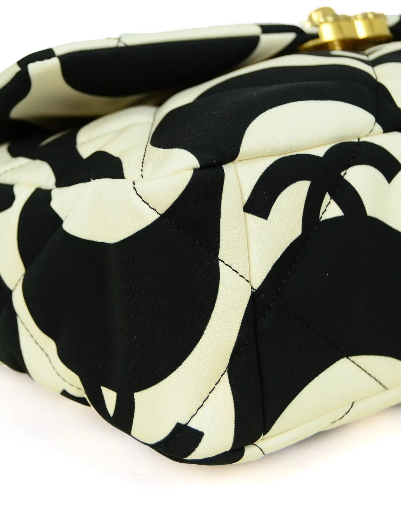 Chanel 2021 Black/ Ecru Fabric CC Printed Large 19 Flap Bag