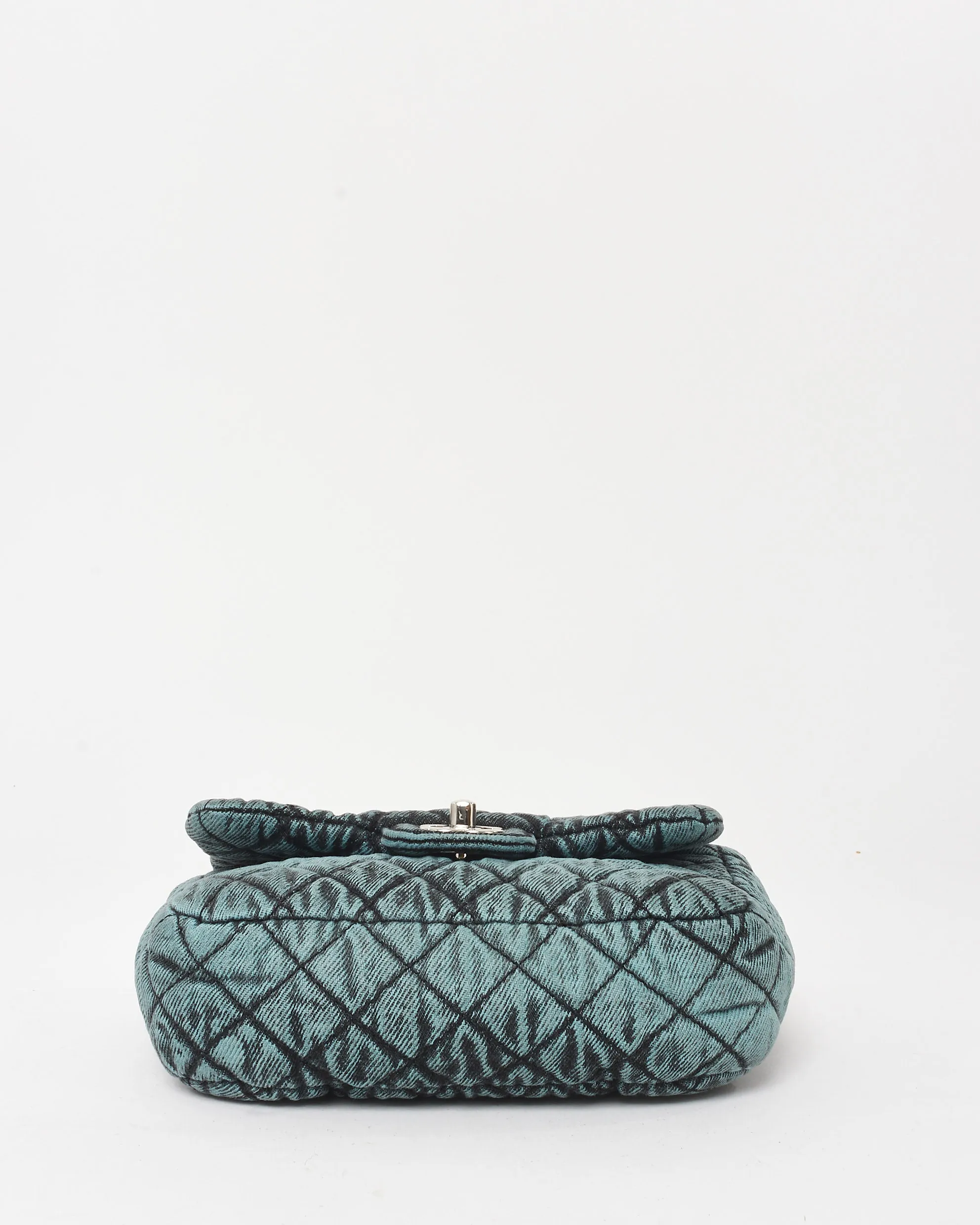Chanel Acid Wash Blue Denim Mini Square Single Flap Bag