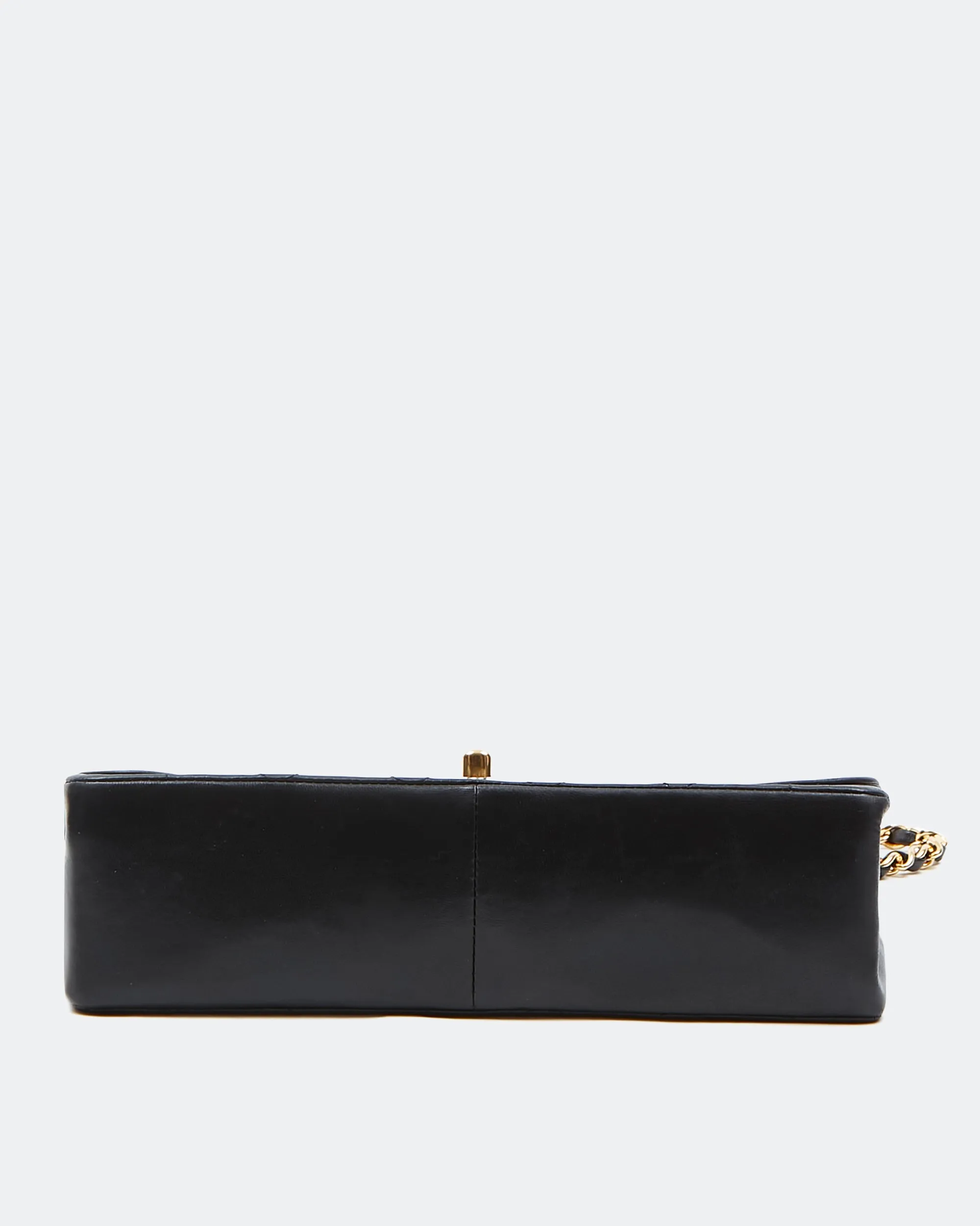 Chanel Black Lambskin Leather Quilted 24K Gold Diana Flap Bag