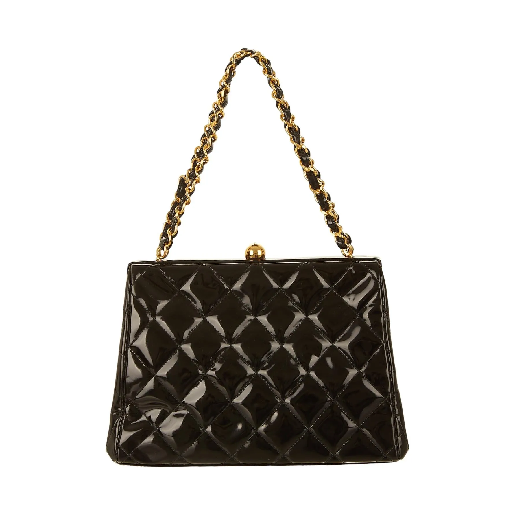 Chanel Black Patent Chain Shoulder Bag