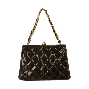 Chanel Black Patent Chain Shoulder Bag