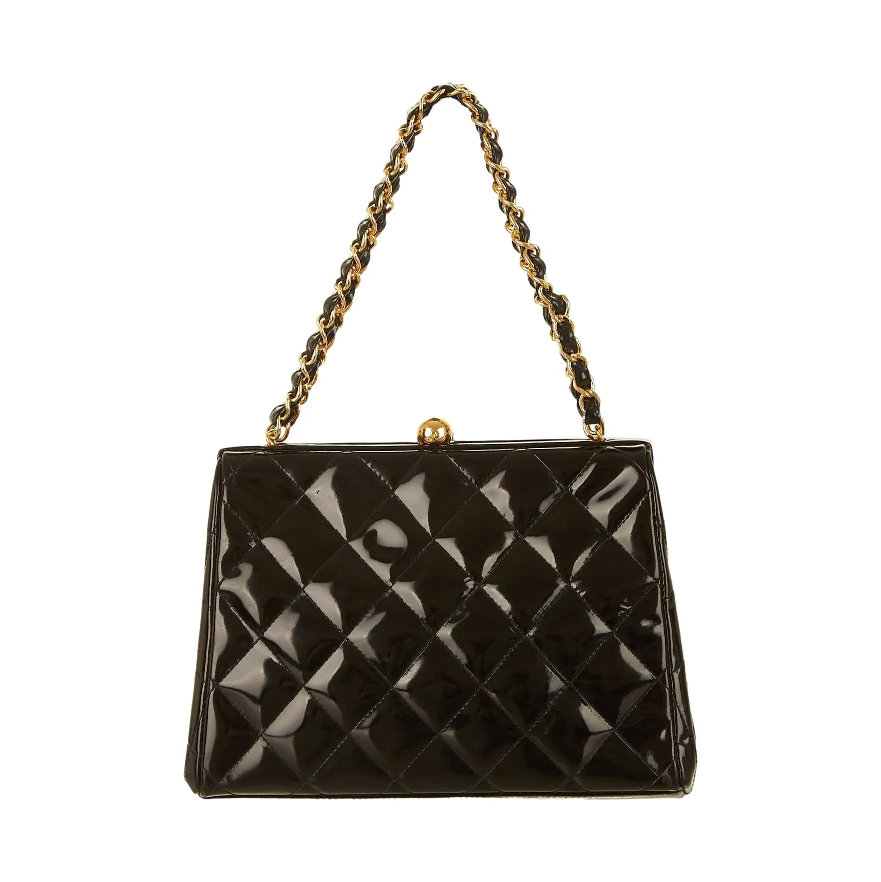 Chanel Black Patent Chain Shoulder Bag