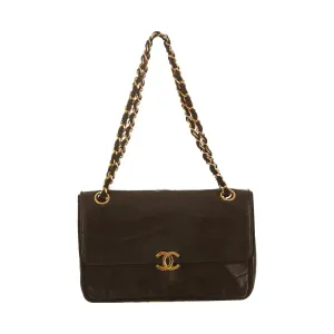 Chanel Black Wave Stitch Chain Shoulder Bag