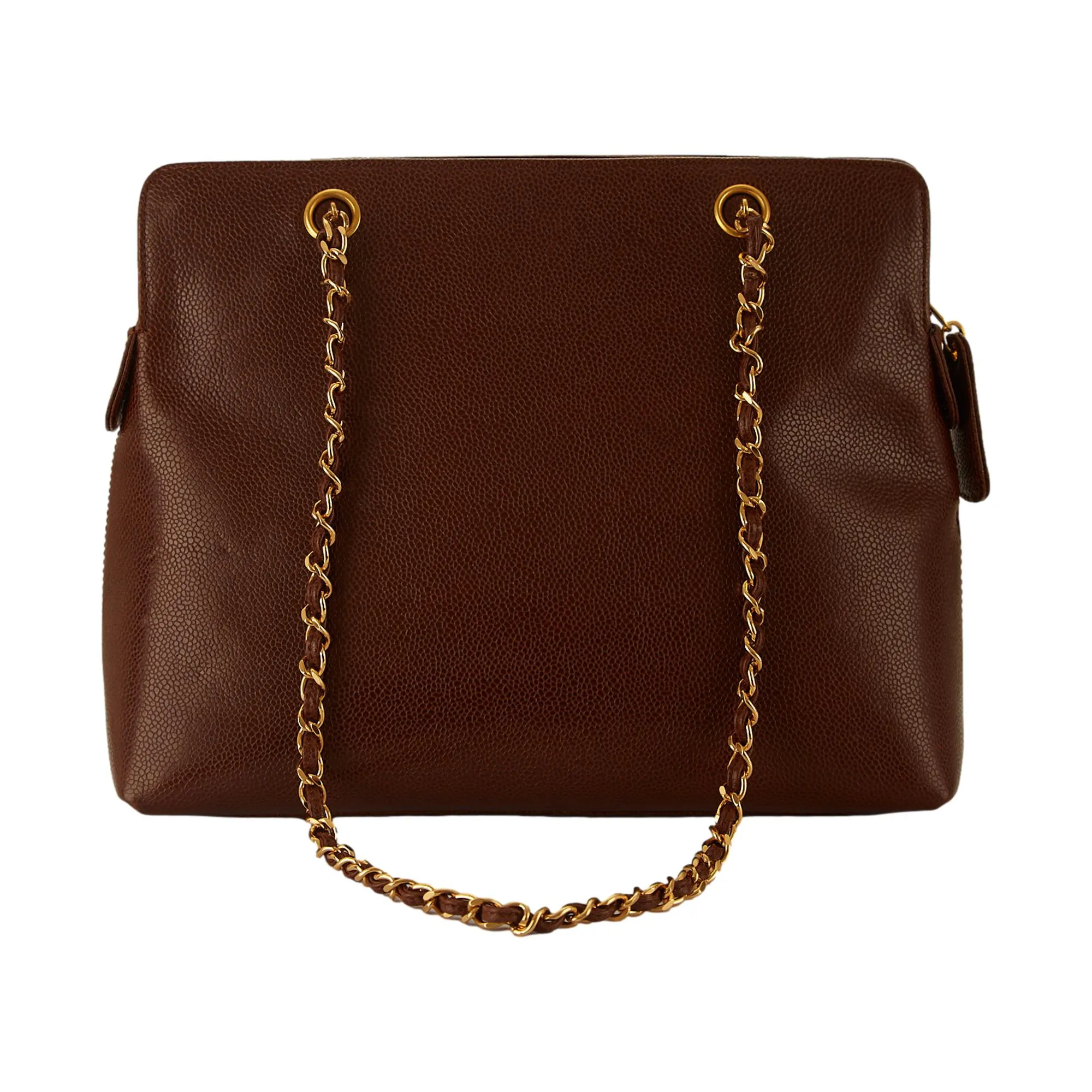 Chanel Brown Logo Chain Shoulder Bag
