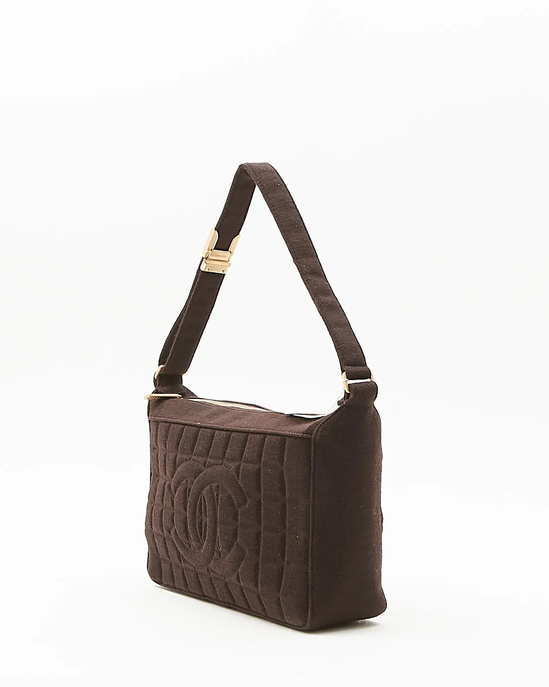 Chanel Brown Wool Chocolate Bar Shoulder Bag