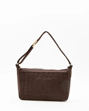 Chanel Brown Wool Chocolate Bar Shoulder Bag
