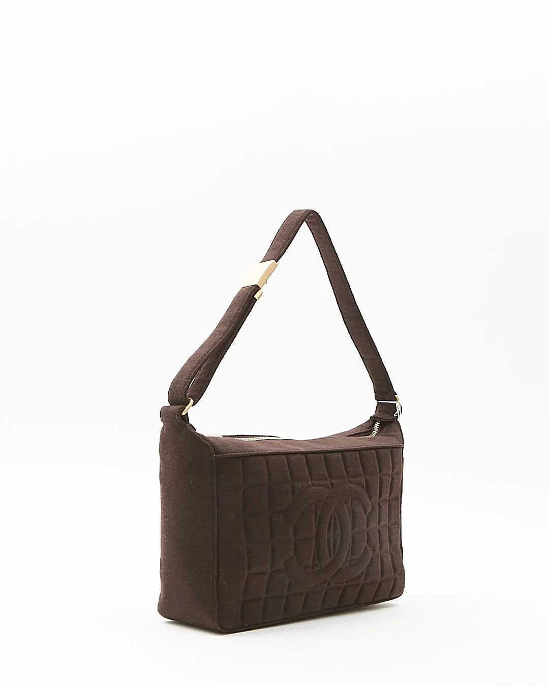 Chanel Brown Wool Chocolate Bar Shoulder Bag