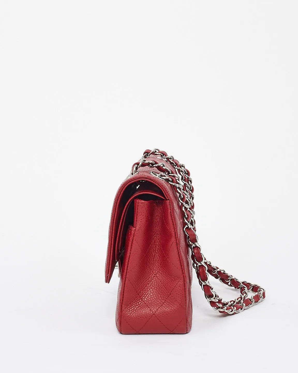 Chanel Burgundy Red Caviar Leather Medium Classic Flap with SHW