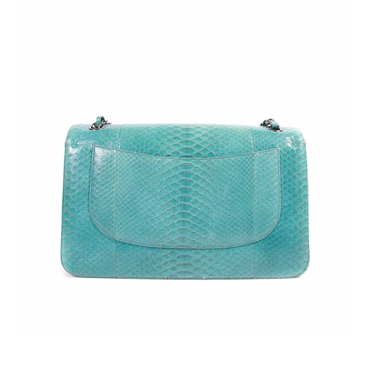 Chanel Classic Python Jumbo Double Flap Bag