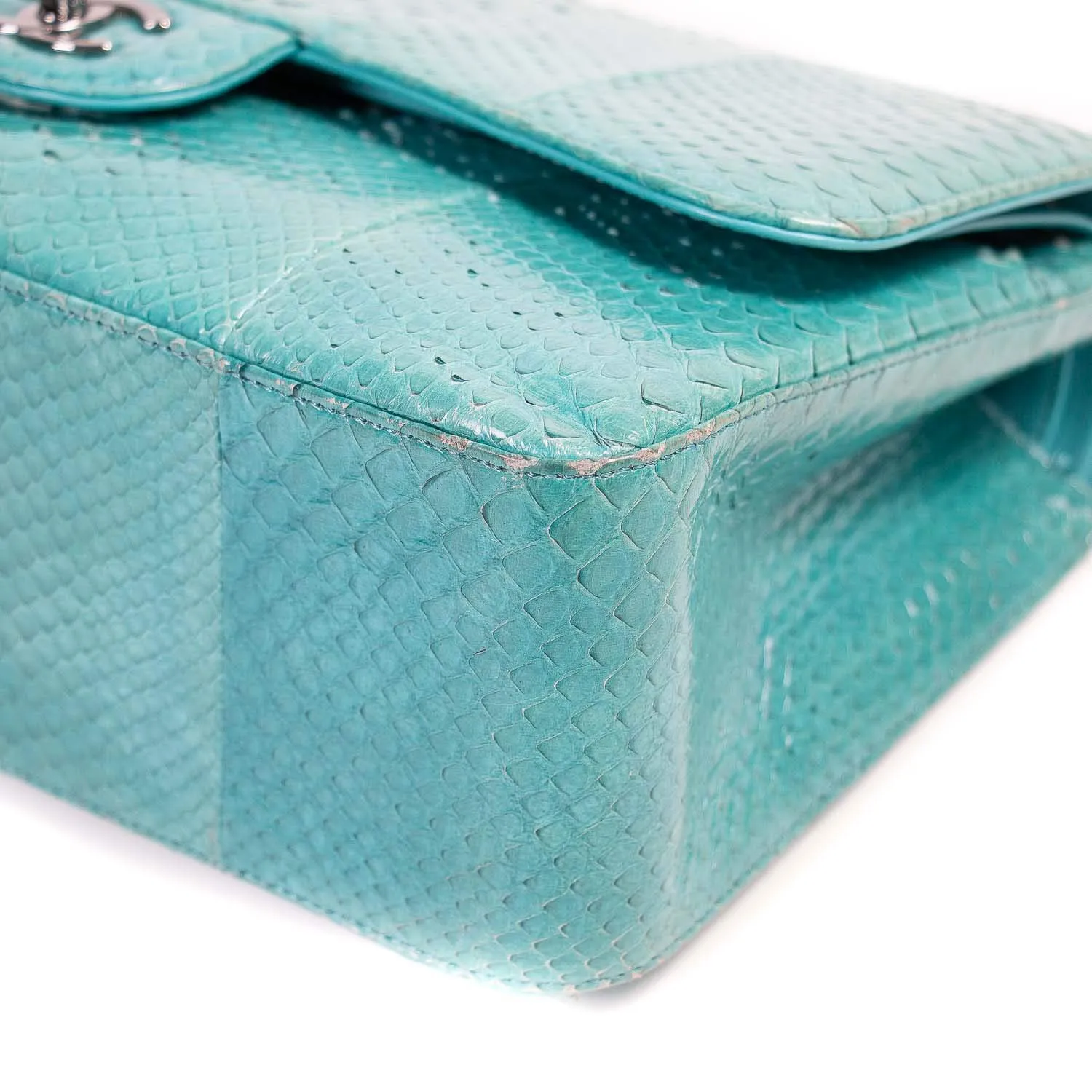 Chanel Classic Python Jumbo Double Flap Bag