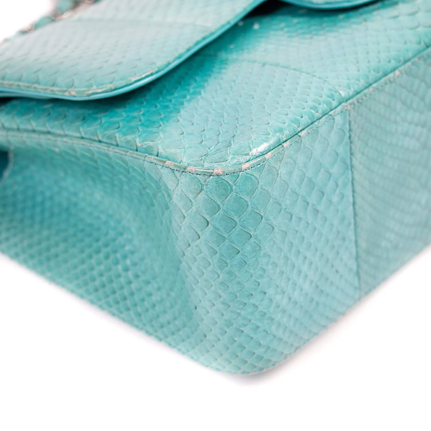 Chanel Classic Python Jumbo Double Flap Bag
