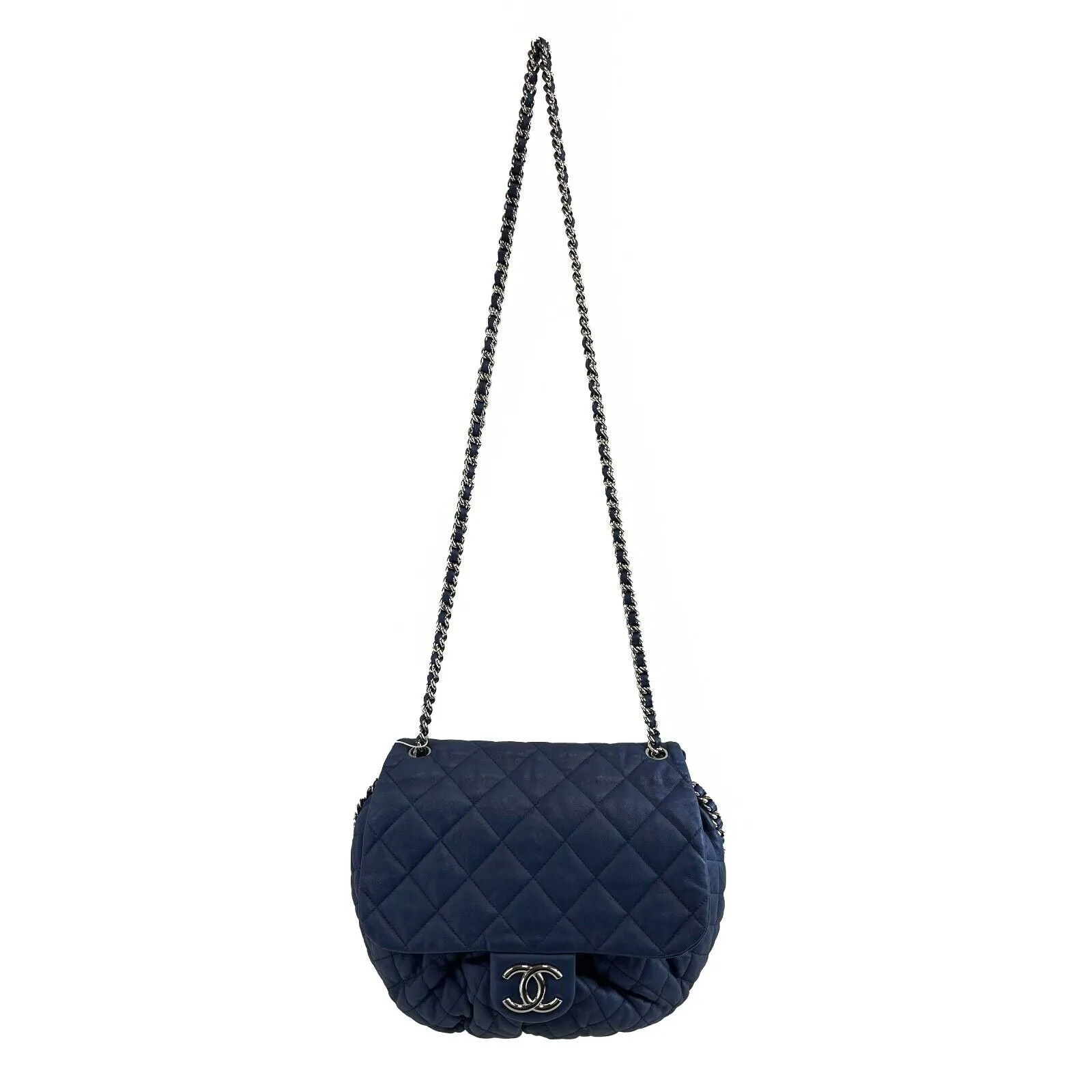 Chanel Medium Chain Around Crossbody Flap Bag 2011/2012 Blue