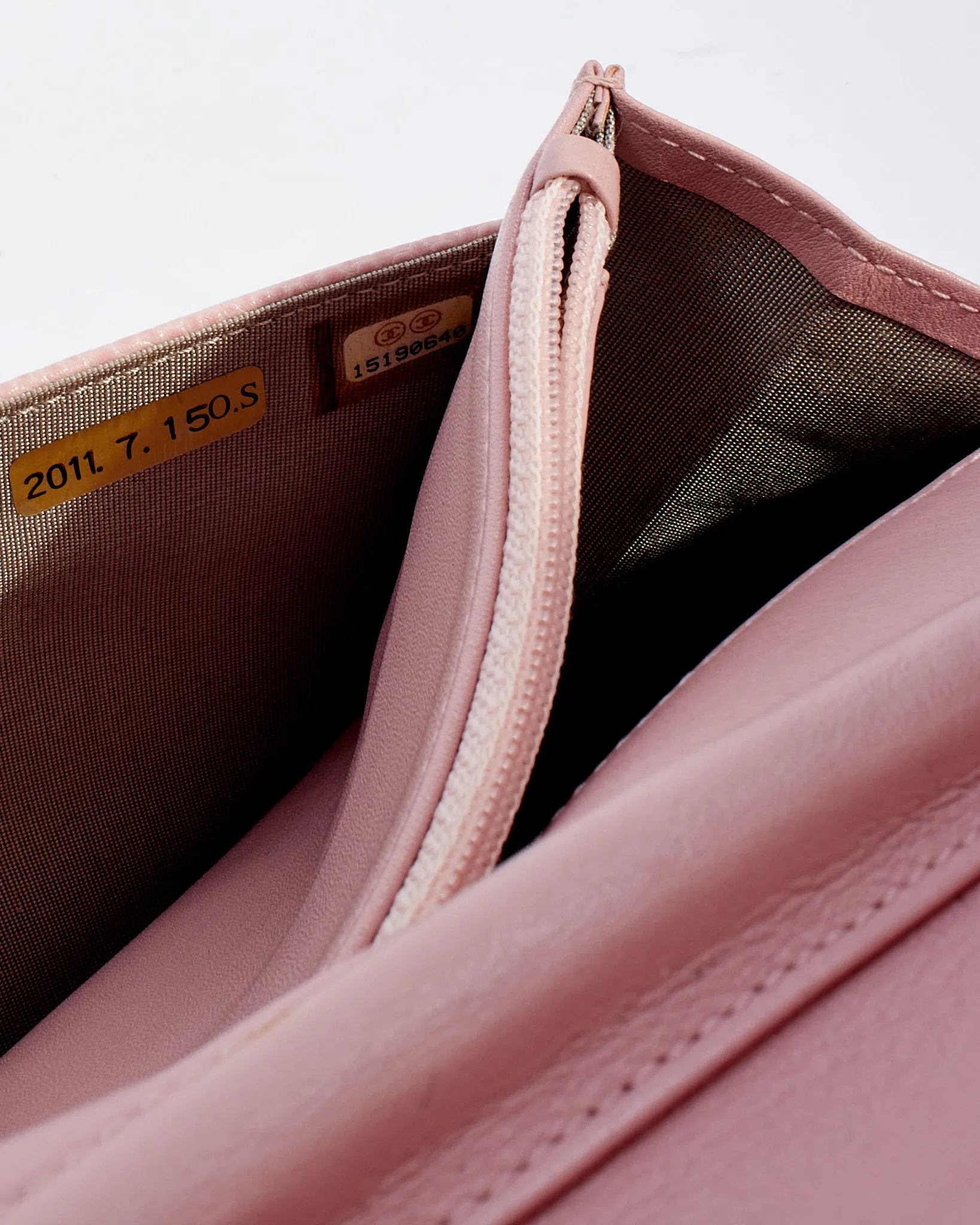 Chanel Pink Caviar Leather Timeless CC Wallet On Chain with Silver Hardware