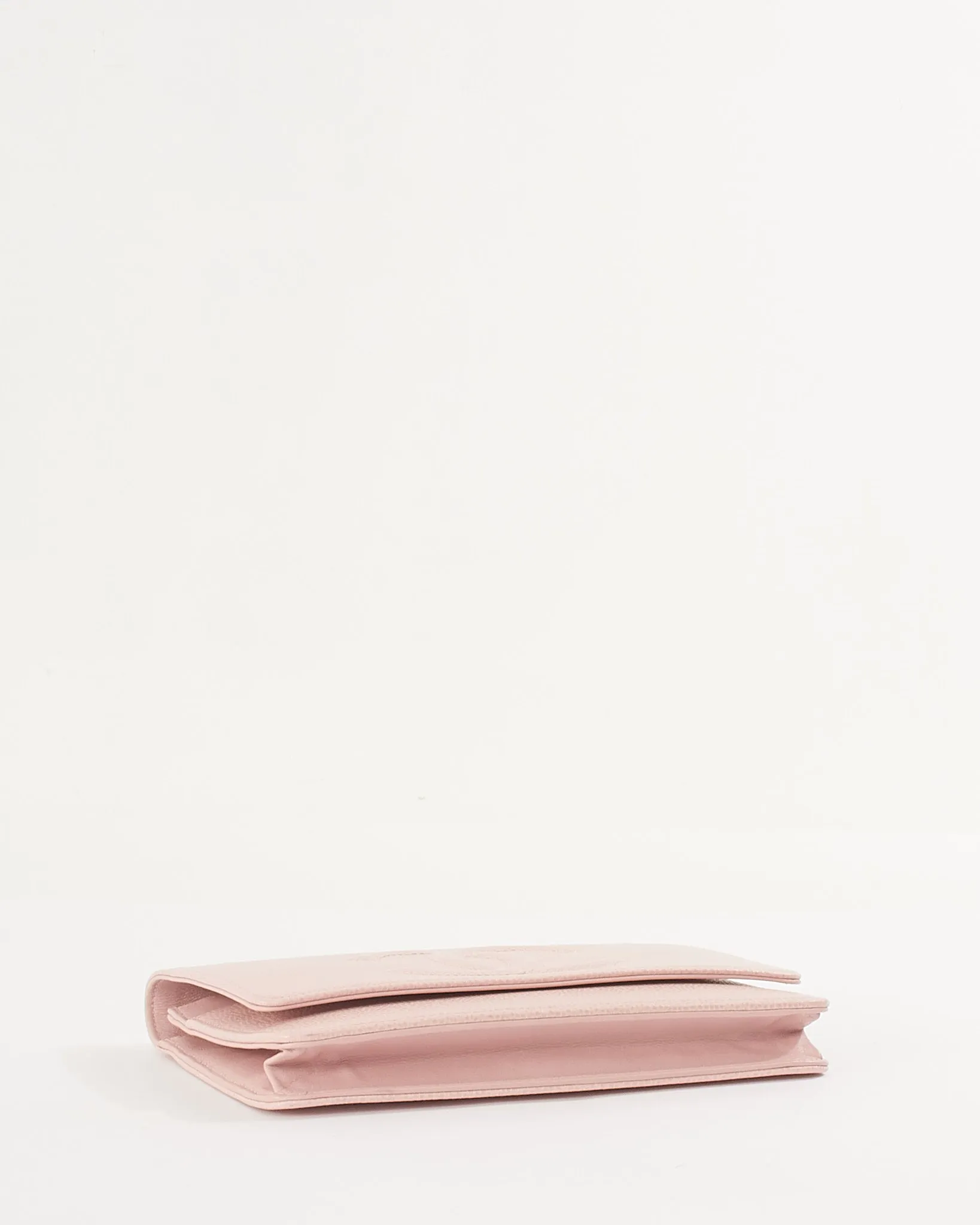 Chanel Pink Caviar Leather Timeless CC Wallet On Chain with Silver Hardware