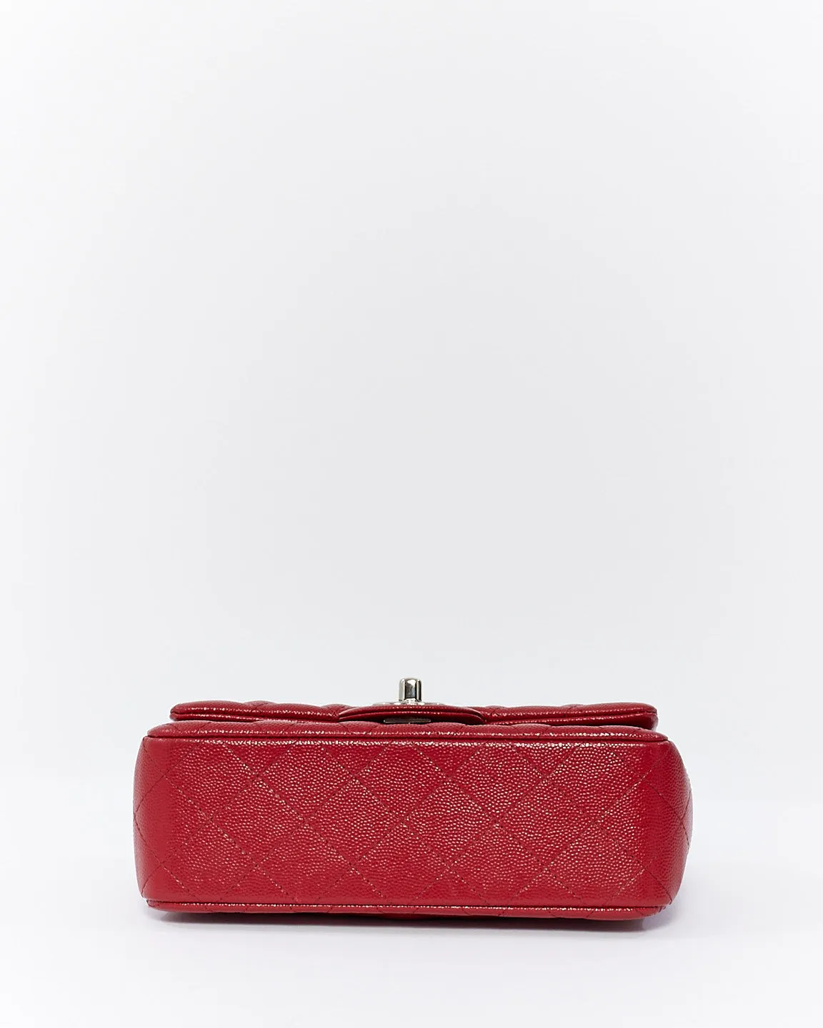 Chanel Red Caviar Quilted Mini Rectangular Classic Flap Bag