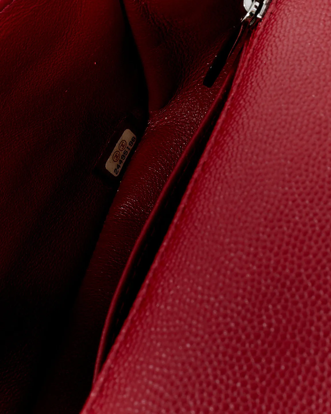 Chanel Red Caviar Quilted Mini Rectangular Classic Flap Bag