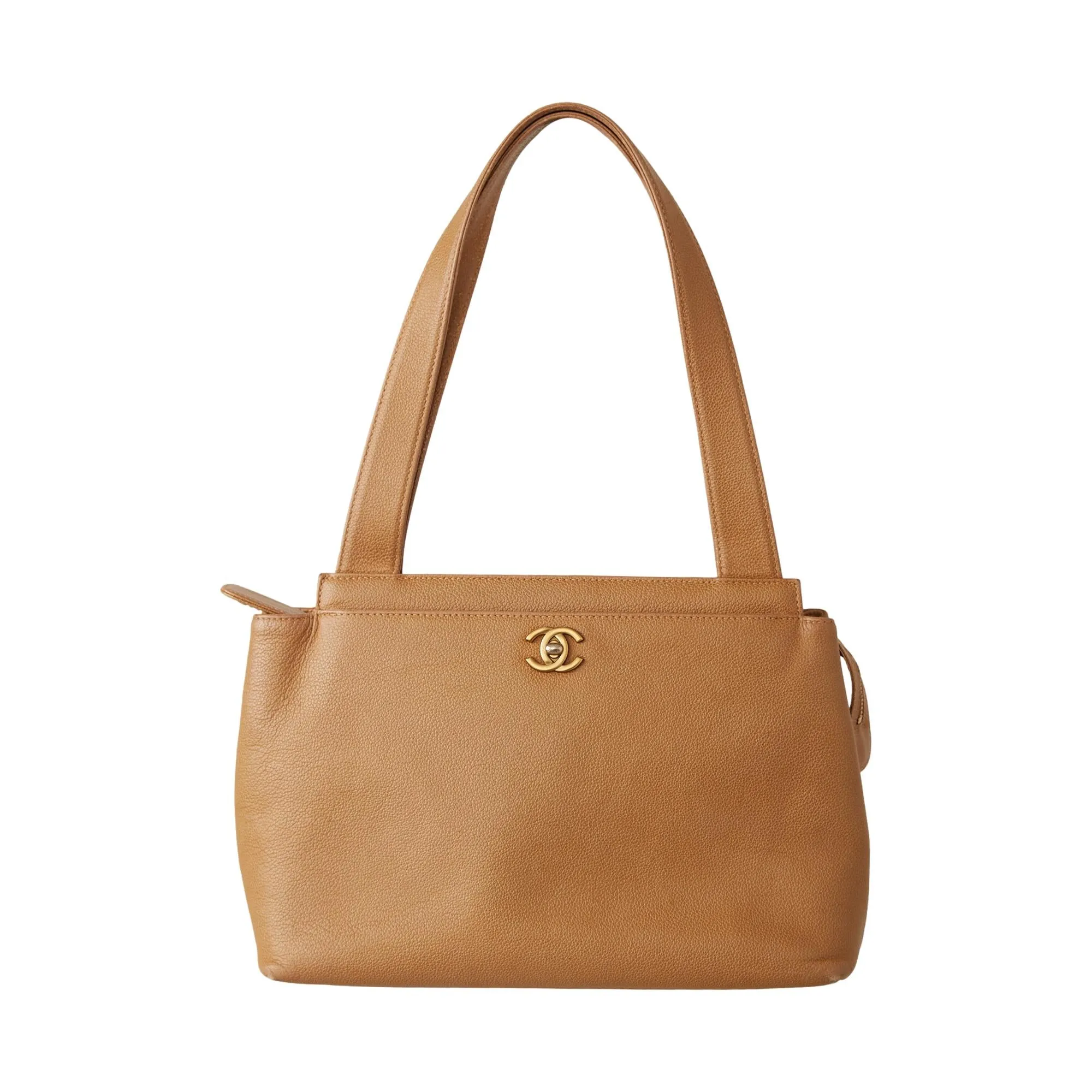 Chanel Tan Logo Shoulder Bag