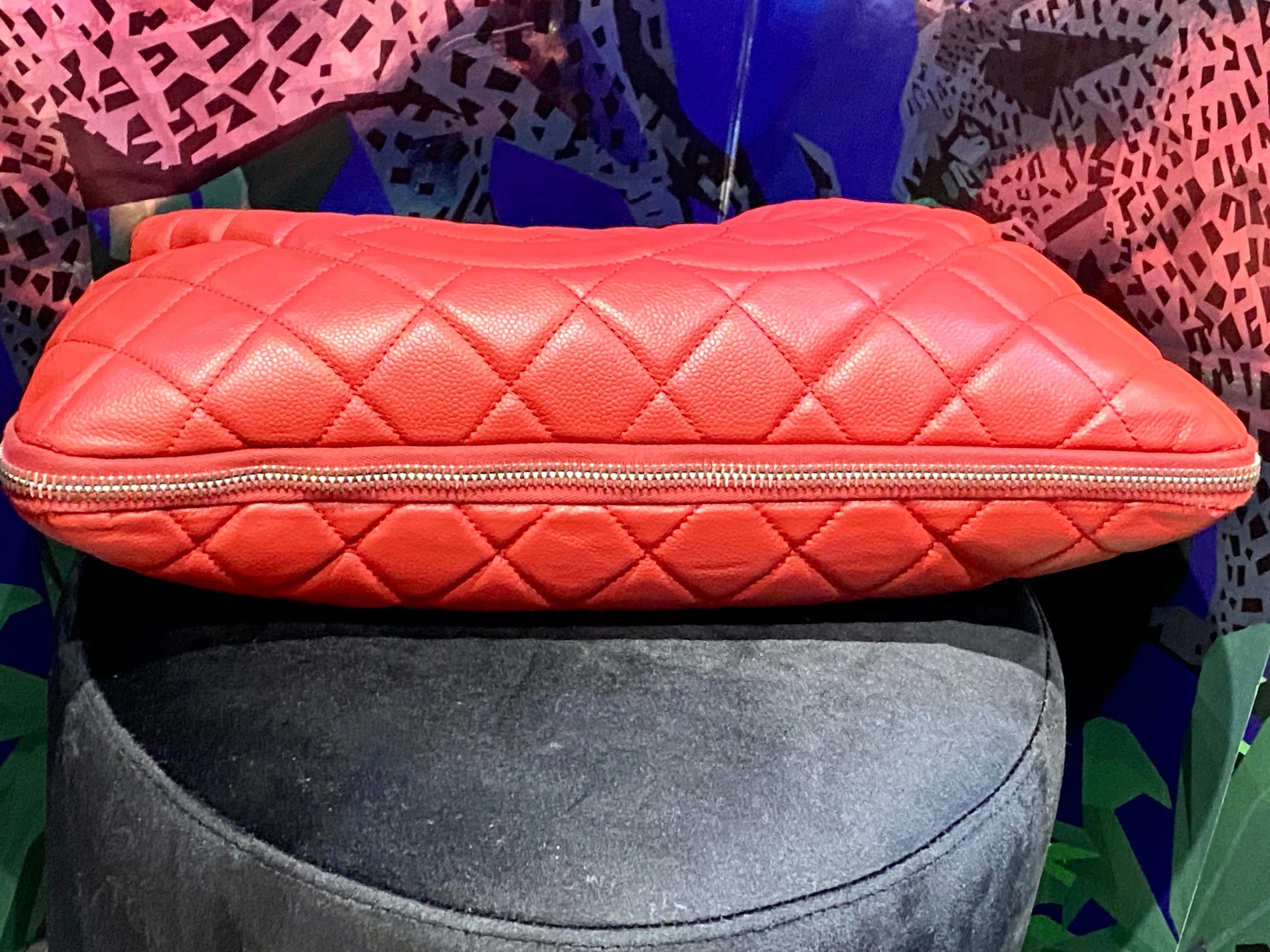 Chanel Timeless CC Shoulder Hobo Bag Red