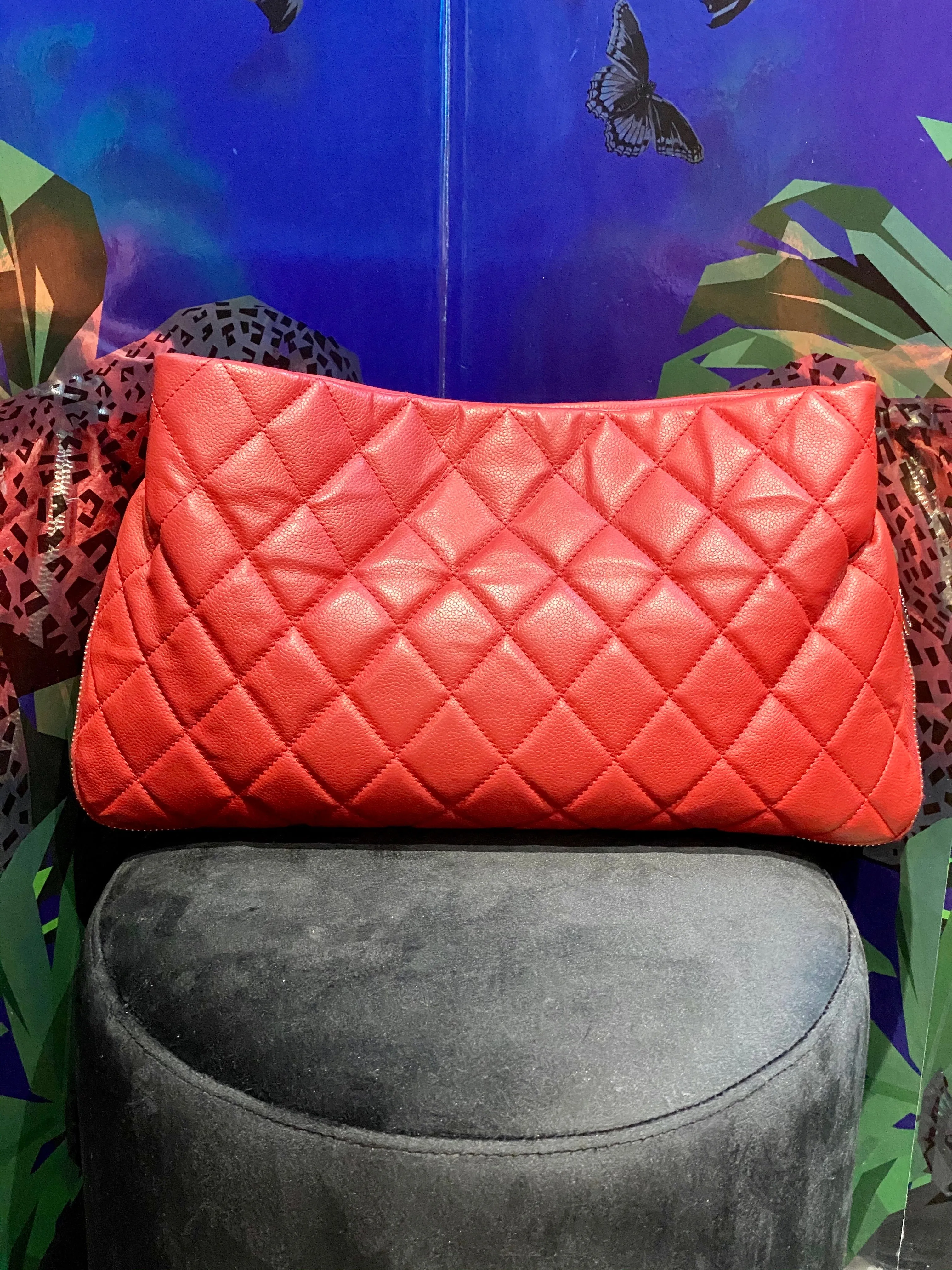 Chanel Timeless CC Shoulder Hobo Bag Red