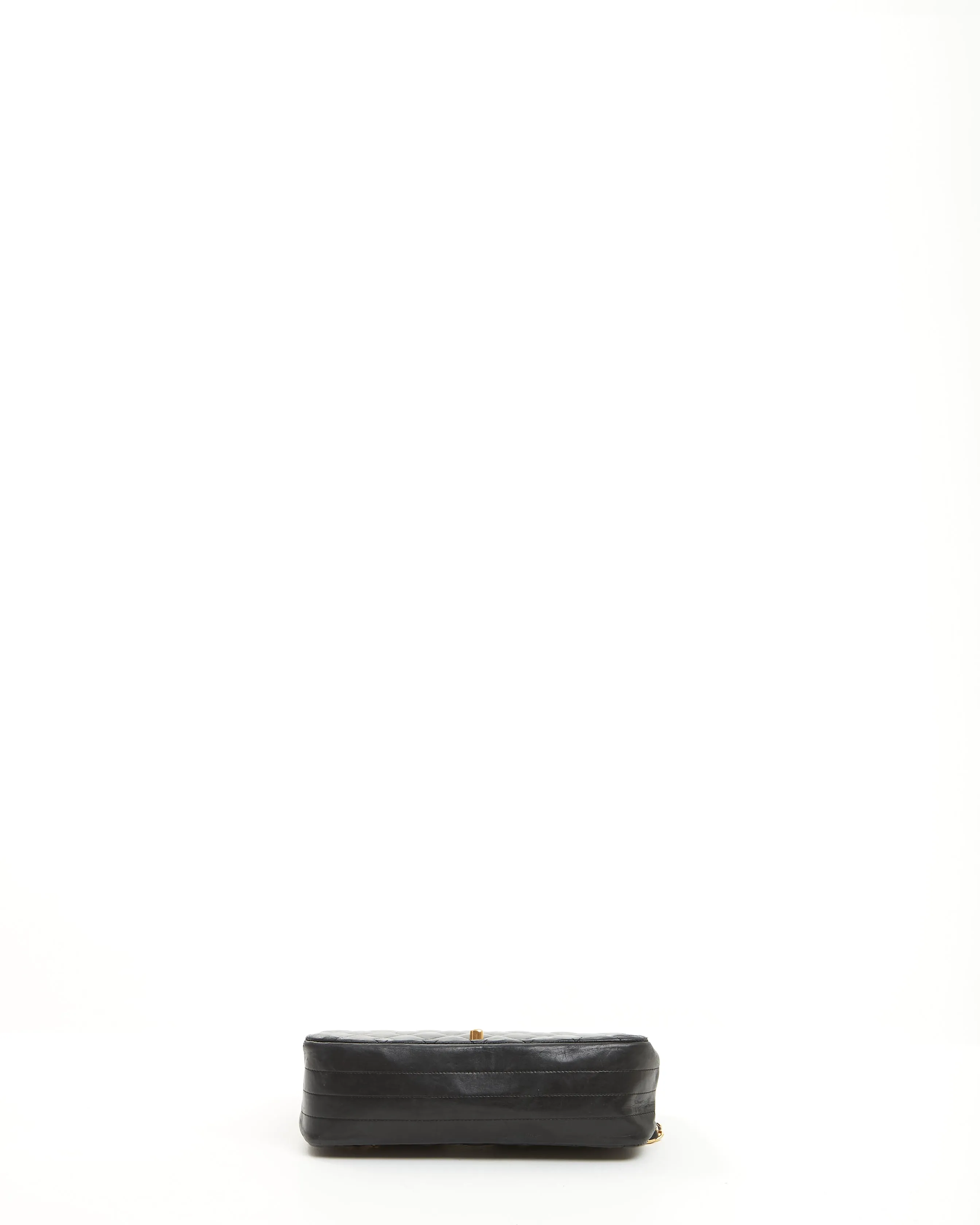 Chanel Vintage Black Matelasse Lambskin Leather Flap Bag