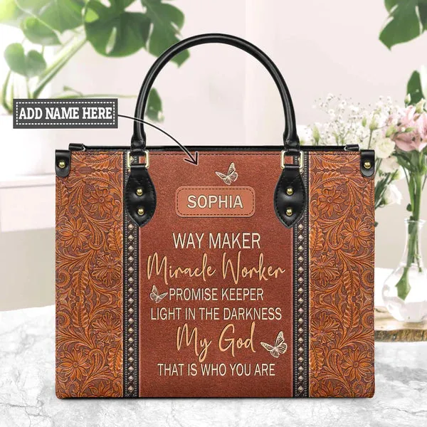 Christianart Designer Handbags, Way Maker Miracle Worker, Personalized Gifts, Gifts for Women.