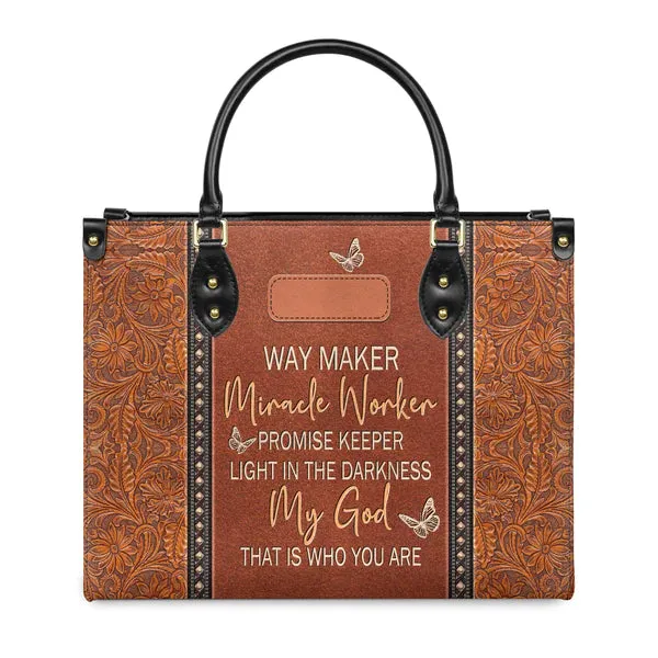 Christianart Designer Handbags, Way Maker Miracle Worker, Personalized Gifts, Gifts for Women.