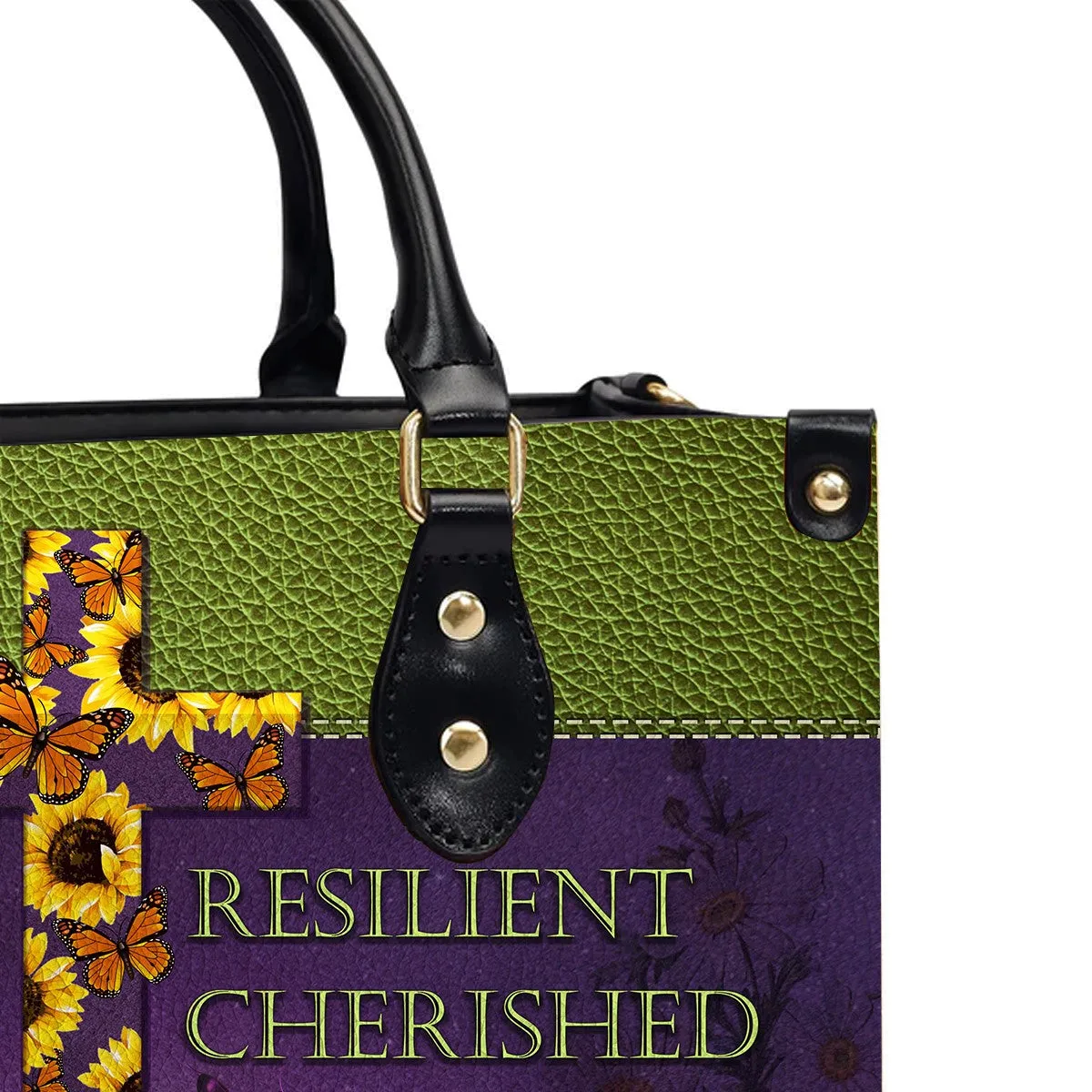 Christianartbag Handbags, Deserving Resilient Sufficient Cherished Leather Handbag, Butterfly Flower Leather Handbag, Design Handbag, Gifts for Women, CABLTB01041123.