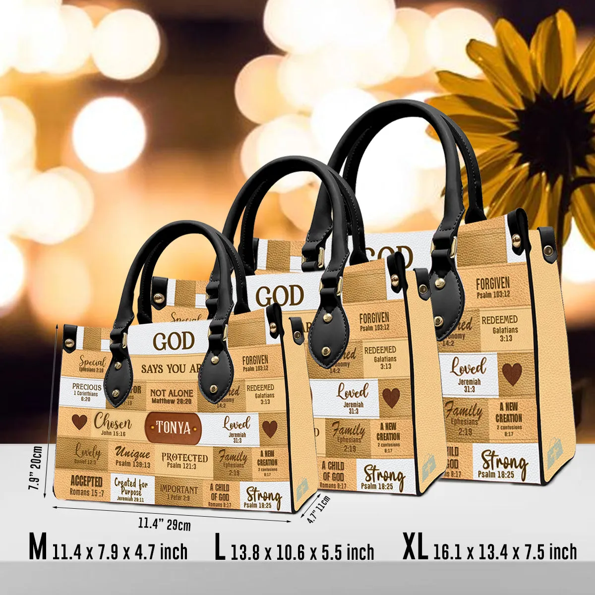 Christianartbag Handbags, God Says I Am Leather Handbag Beige, Personalized Bags, Gifts for Women, Christmas Gift, CABLTB01240923.