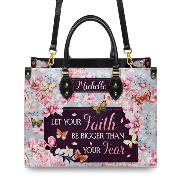 Christianartbag Handbags, Let Your Faith Be Bigger Than Your Fear, Handbag Design, Monogram Leather Handbag, Gifts for Women, CABLTB05271223.