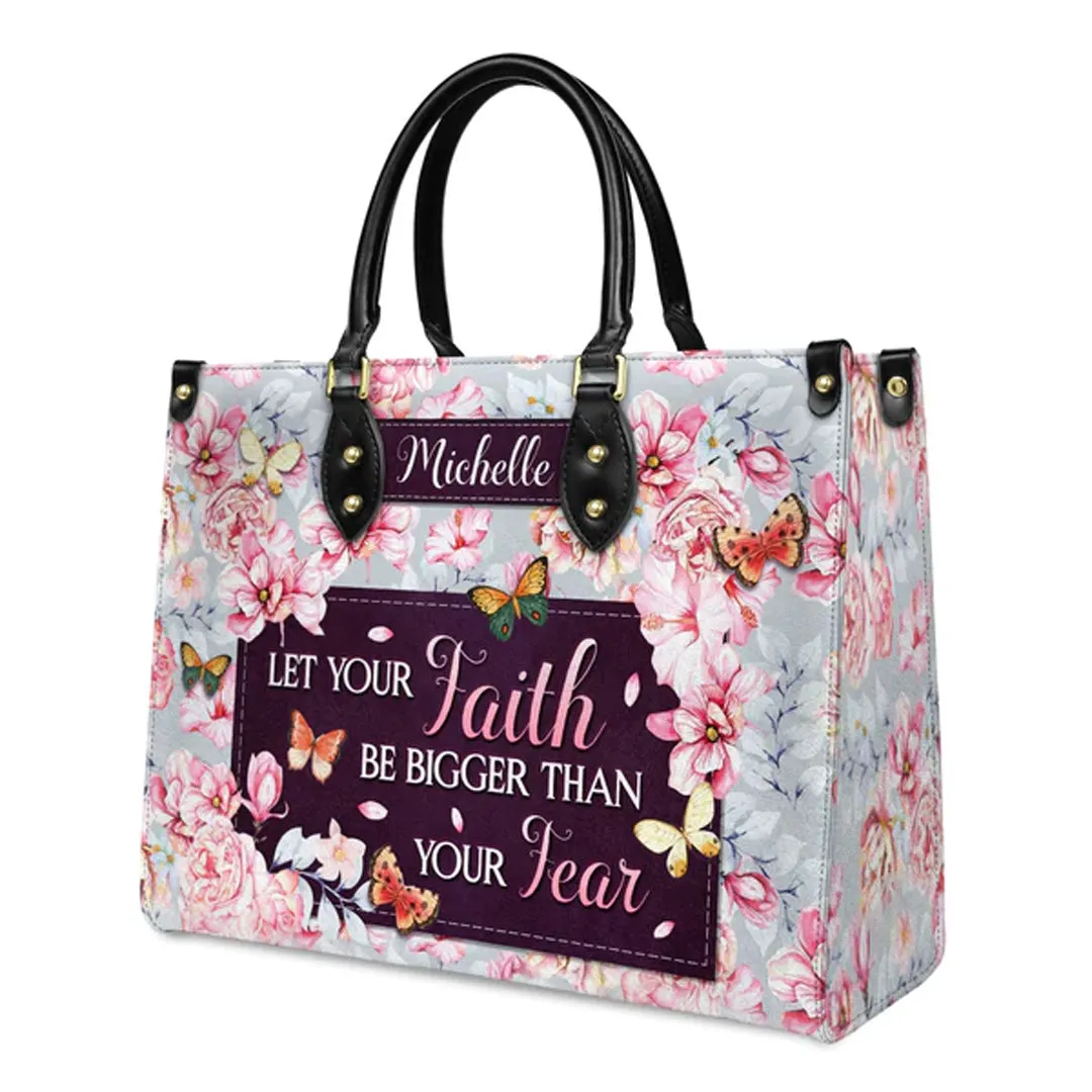 Christianartbag Handbags, Let Your Faith Be Bigger Than Your Fear, Handbag Design, Monogram Leather Handbag, Gifts for Women, CABLTB05271223.