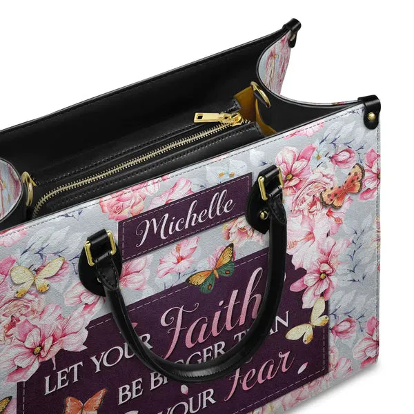 Christianartbag Handbags, Let Your Faith Be Bigger Than Your Fear, Handbag Design, Monogram Leather Handbag, Gifts for Women, CABLTB05271223.