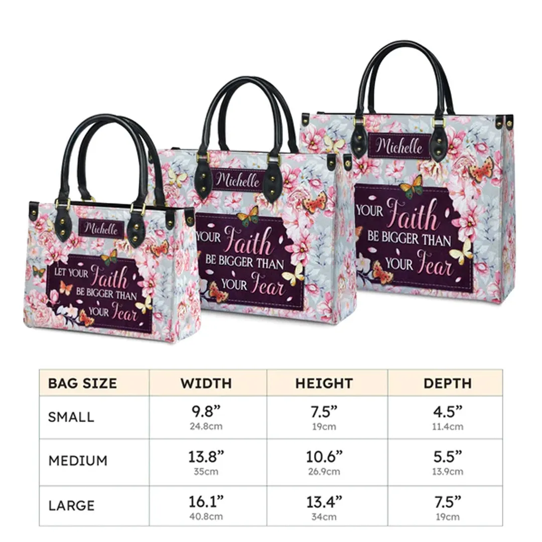 Christianartbag Handbags, Let Your Faith Be Bigger Than Your Fear, Handbag Design, Monogram Leather Handbag, Gifts for Women, CABLTB05271223.