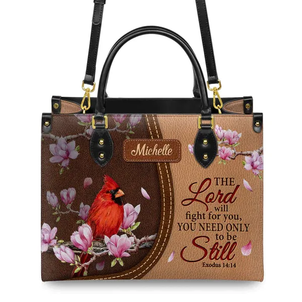 Christianartbag Handbags, The Lord Will Fight For You Exodus 14 14 Cardinal, Handbag Design, Monogram Leather Handbag, Gifts for Women, CABLTB03271223.