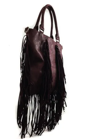 CLARA FRINGE BAG BROWN