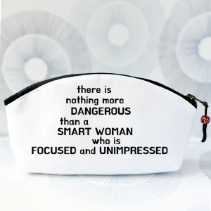 Curvy Canvas Cosmetic Bag - Smart, Focused and Unimpressed