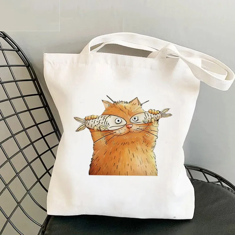 Cute Cat Shark Tote Bag