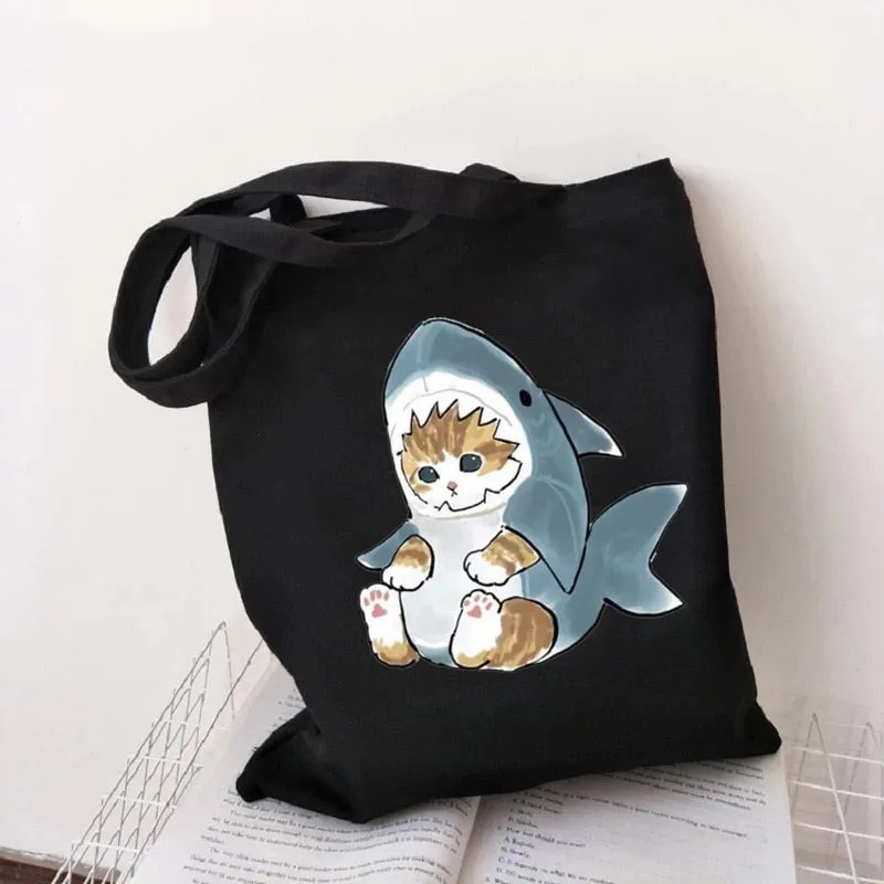 Cute Cat Shark Tote Bag