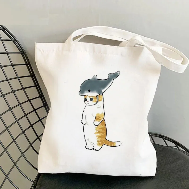 Cute Cat Shark Tote Bag